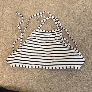 Aerie Navy and White Striped Bikini Top